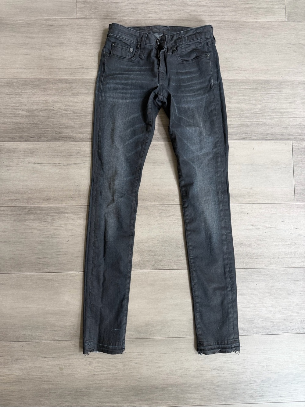 R13 Skinny Black Washed Jeans